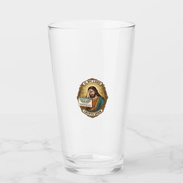 Jesus Lägger Till Spam Krypto Grupp Chatt Irritati Glaskopp (Framsida)