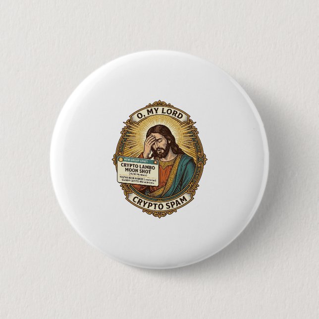 Jesus Lägger Till Spam Krypto Grupp Chatt Irritati Knapp (Framsida)