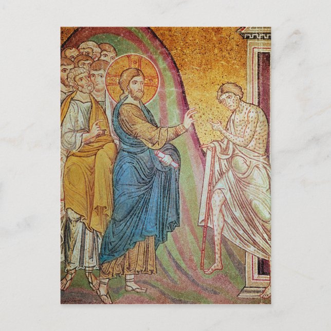 Jesus läker en läktare vykort (Framsida)