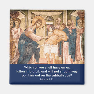 Jesus läker manen med vattusoten - magnet