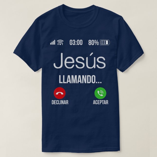 Jesus Lamando Jesus kallar spanska kristen T Shirt (Design framsida)
