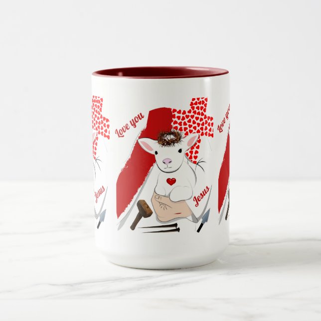 Jesus Lamb av Gud kaffe Mugg (Center)