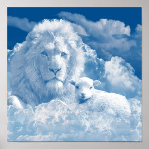 JESUS, LAMB OCH JESUS, LEJONA POSTER