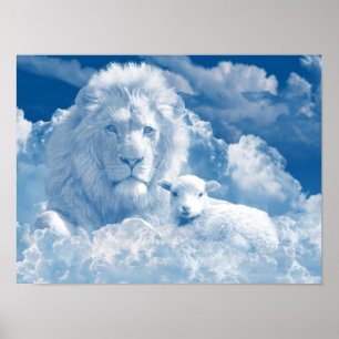 JESUS, LAMB OCH JESUS, LEJONA POSTER