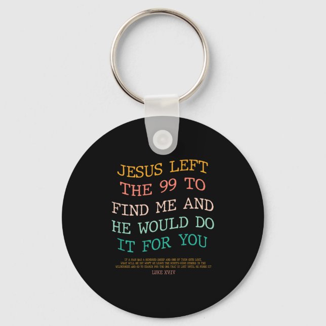 Jesus lämnade de 99 för att finna mig & han skulle nyckelring (Framsida)