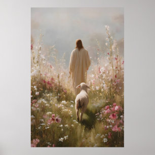 Jesus lämnar de 99 Den gode herden Förlorade får Poster