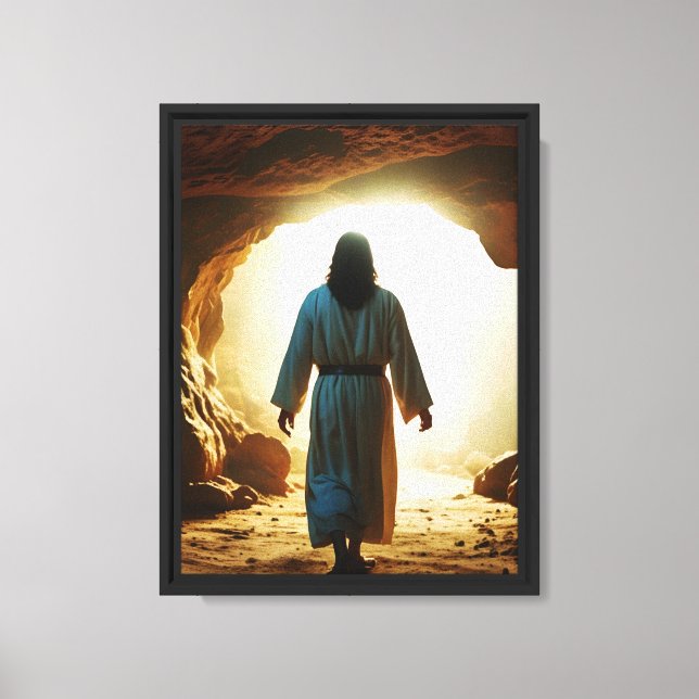 Jesus Lämnar Grav Canvastryck (Framsida)