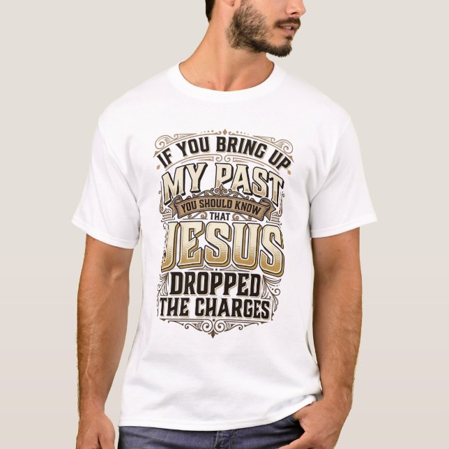 Jesus Lappade Anklagelserna Vintage Kristet Tröja (Framsida)