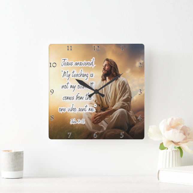 Jesus: Lärande, sender, Divine Ursprung Fyrkantig Klocka (Hem)