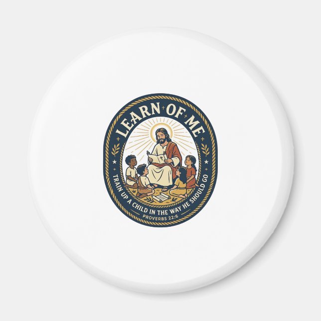 Jesus Lärare Assistent Skola Stödpersonal T-Shirt Magnet (Framsidan)