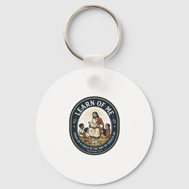Jesus Lärare Assistent Skola Stödpersonal T-Shirt Nyckelring (Framsida)