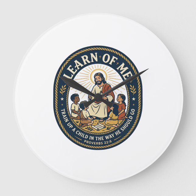 Jesus Lärare Assistent Skola Stödpersonal T-Shirt Stor Klocka (Framsida)