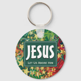 JESUS låt oss Adore honom jul Nyckelring
