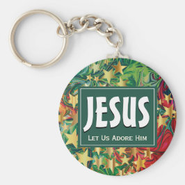 JESUS låt oss Adore honom jul Nyckelring