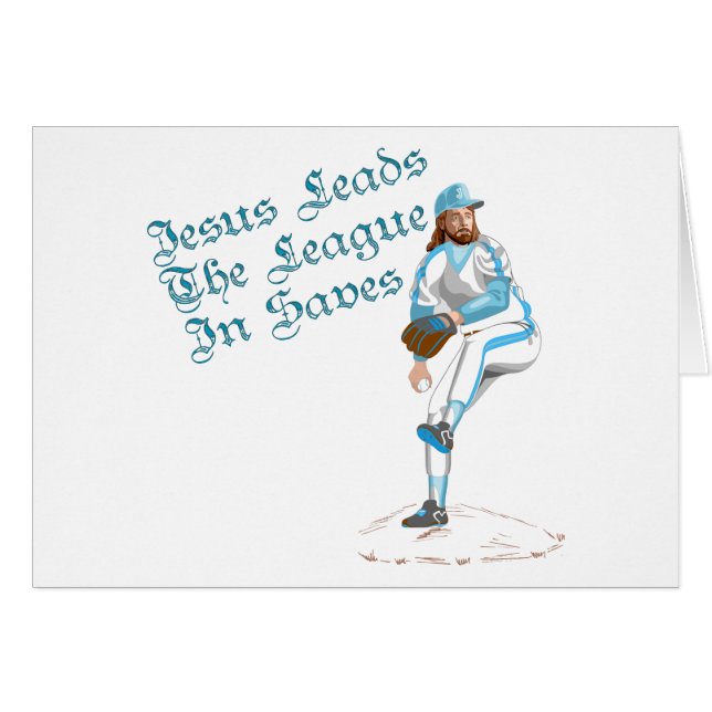 Jesus leder ligan sparar in hälsningskort (Framsidan Horizontal)