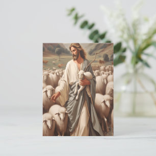 Jesus leder sin trogna flock vykort