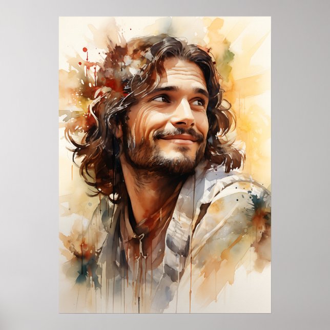 Jesus leende Art Poster (Framsidan)