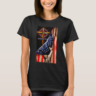 Jesus Lejon amerikansk Flagga Christian Patriotic  T Shirt
