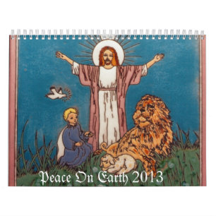 Jesus Lejon och Lamb Peace on Earth 2013 Kalender