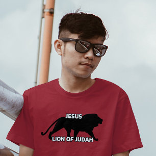 JESUS LEJON OF JUDAH CHRISTIAN T-SHIRTS RED