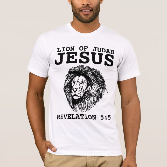 JESUS LEJON OF JUDAH, Christian T-shirts, REV 5:5 T-shirt (Framsida)