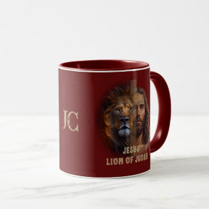 Jesus Lejon om Judah Anpassningsbar Monogram Coffe Mugg