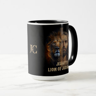 Jesus Lejon om Judah Anpassningsbar Monogram Coffe Mugg
