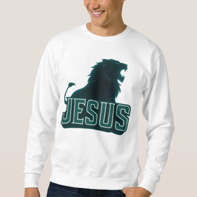 Jesus Lejon om Judah-fotbollen färg Lång Ärmad Tröja (Framsida)