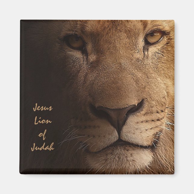 Jesus Lejon om Judah Inspirational Christian Quote Magnet (Framsidan)