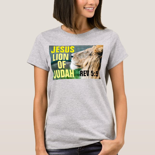 Jesus, Lejonet av Juda Kristna T-shirts (Framsida)