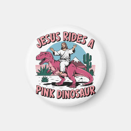 Jesus Lena, Jesus Rides A Rosa Dinosaurs Magnet