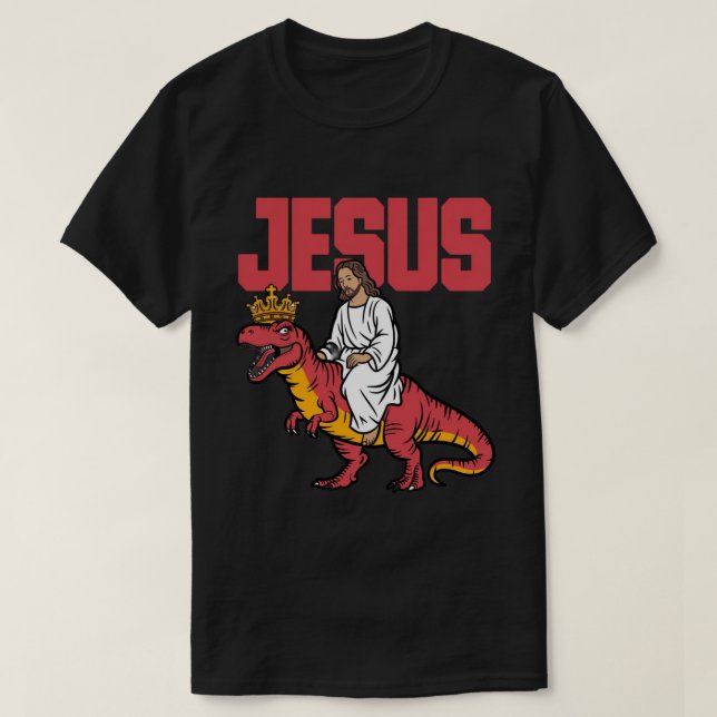 Jesus Lena, Jesus Rides A Rosa Dinosaurs T Shirt (Design framsida)