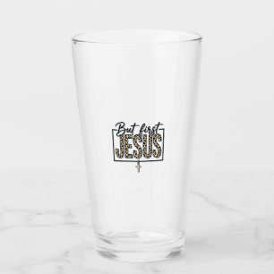 Jesus Leopardsmönster Kristet Vintage-gravyr Tröja Glaskopp