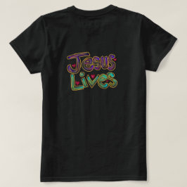 ‘Jesus lever’ kristen citat dam svart T Shirt