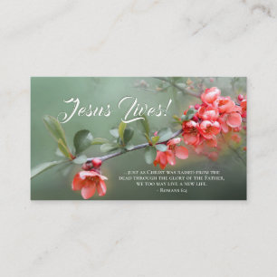 Jesus lever Vår blommor Bible Verse Påsk Visitkort
