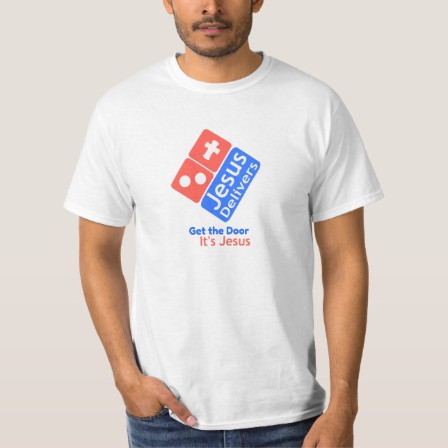 Jesus levererar tee shirt (Framsida)