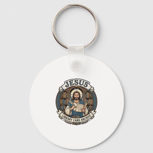 Jesus Library Card Archive Jesus Library Card Arch Nyckelring (Framsida)