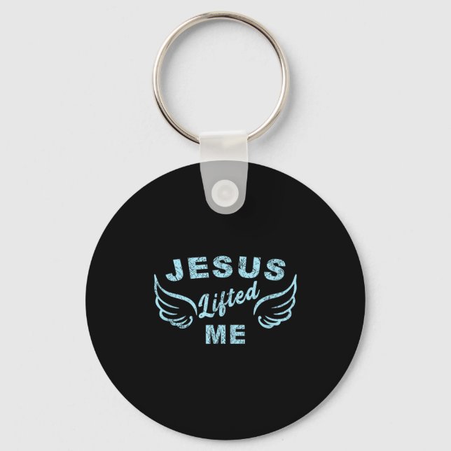 Jesus Lifted Me - Christian Faith Based Edgy  Nyckelring (Framsida)