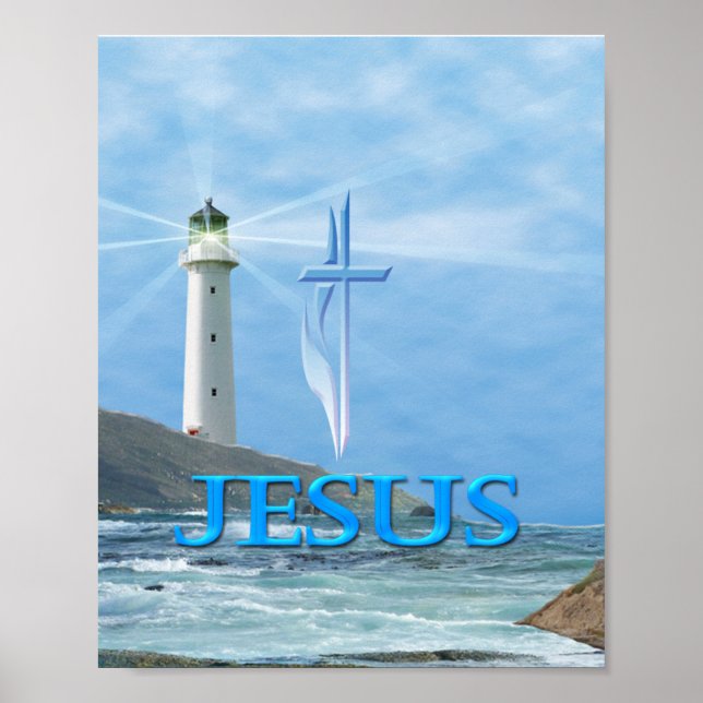 Jesus Light house Art Poster (Framsidan)