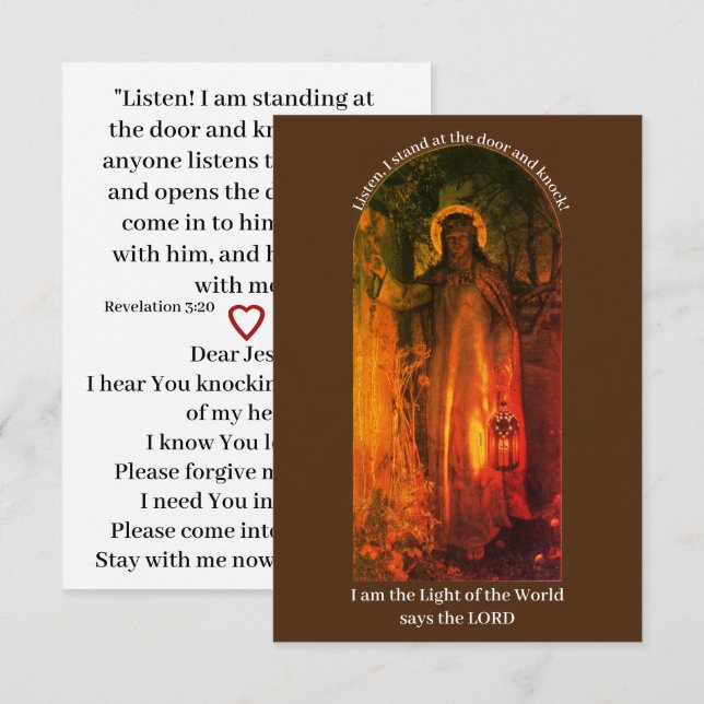 Jesus Light of the World Flat Card (Fram/baksida)