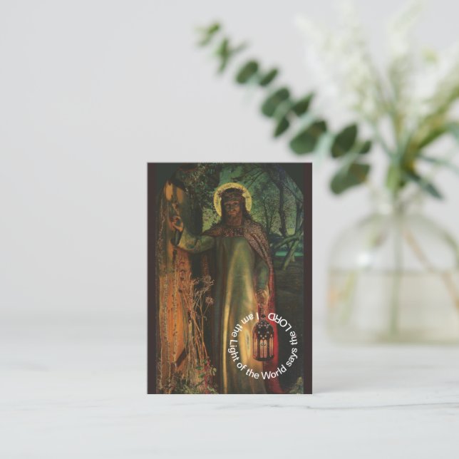 Jesus Light of the World prayer card Visitkort (Stående Fram)