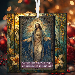 Jesus Light of the World Religious Christmas Quote Julgransdekoration