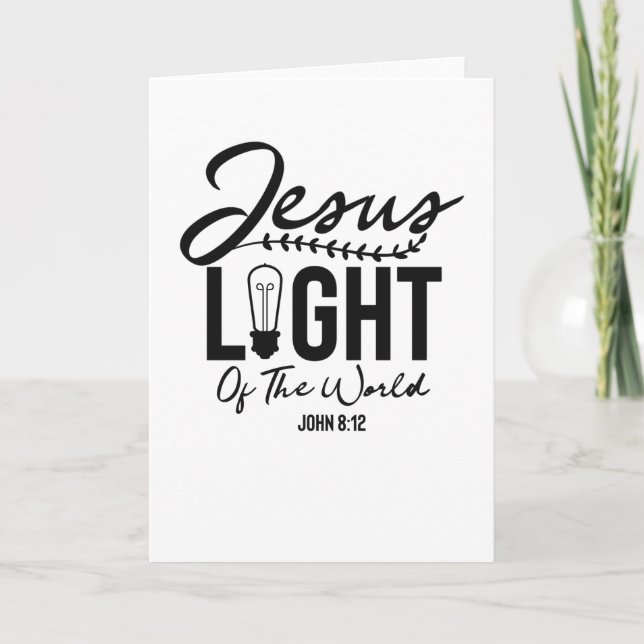 Jesus Light the World - Bible Verse Kort (Framsida)