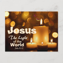Jesus Light the World Bible Verse vycard Helg Vykort
