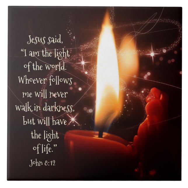 Jesus Light the World Psalm 8, Bible, Jul Kakelplatta (Framsidan)