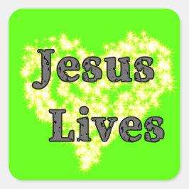 Jesus Lives-klistermärke  Fyrkantigt Klistermärke