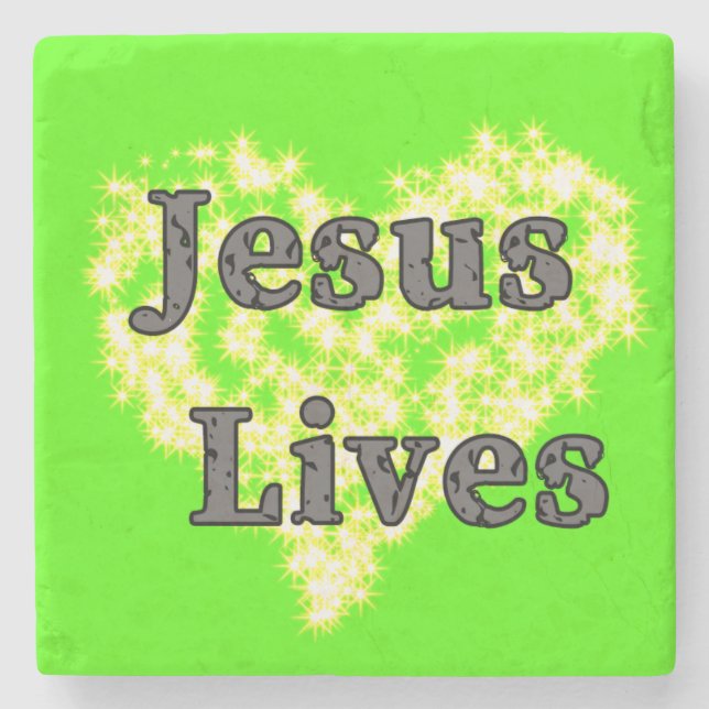 Jesus Lives Marmorunderlägg Stenunderlägg (Framsidan)