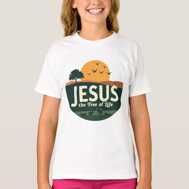 Jesus: Livets träd T Shirt (Framsida)