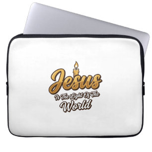 Jesus ljus från världens ljus kristen vektor_1 laptop fodral