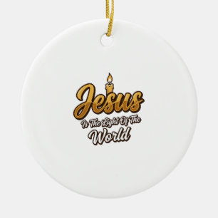 Jesus ljus i världens ljus kristen vektor_1 julgransprydnad keramik
